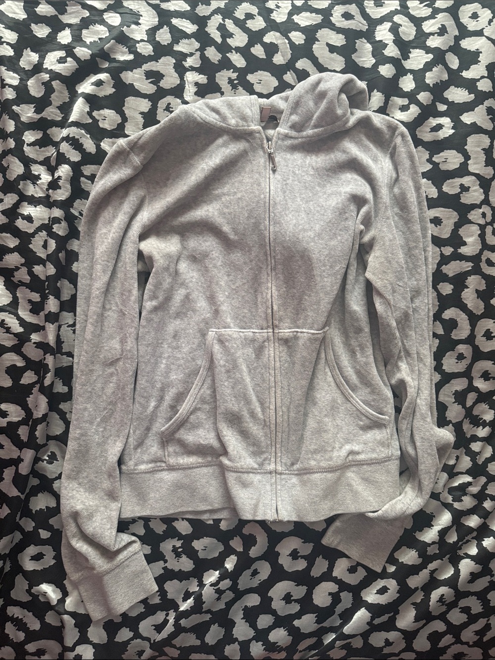 Juicy Couture Heather Gray Full-Zip Hoodie